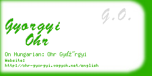 gyorgyi ohr business card